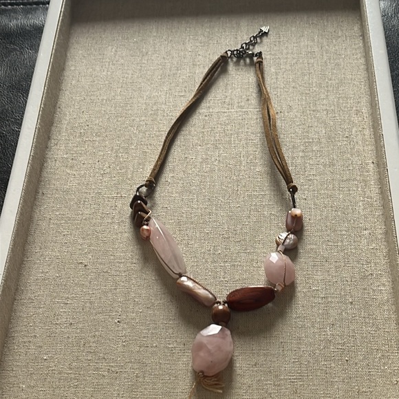 Silpada N1424 Rose Quartz and real pearls, wood, .925 clasp Necklace - Picture 6 of 7
